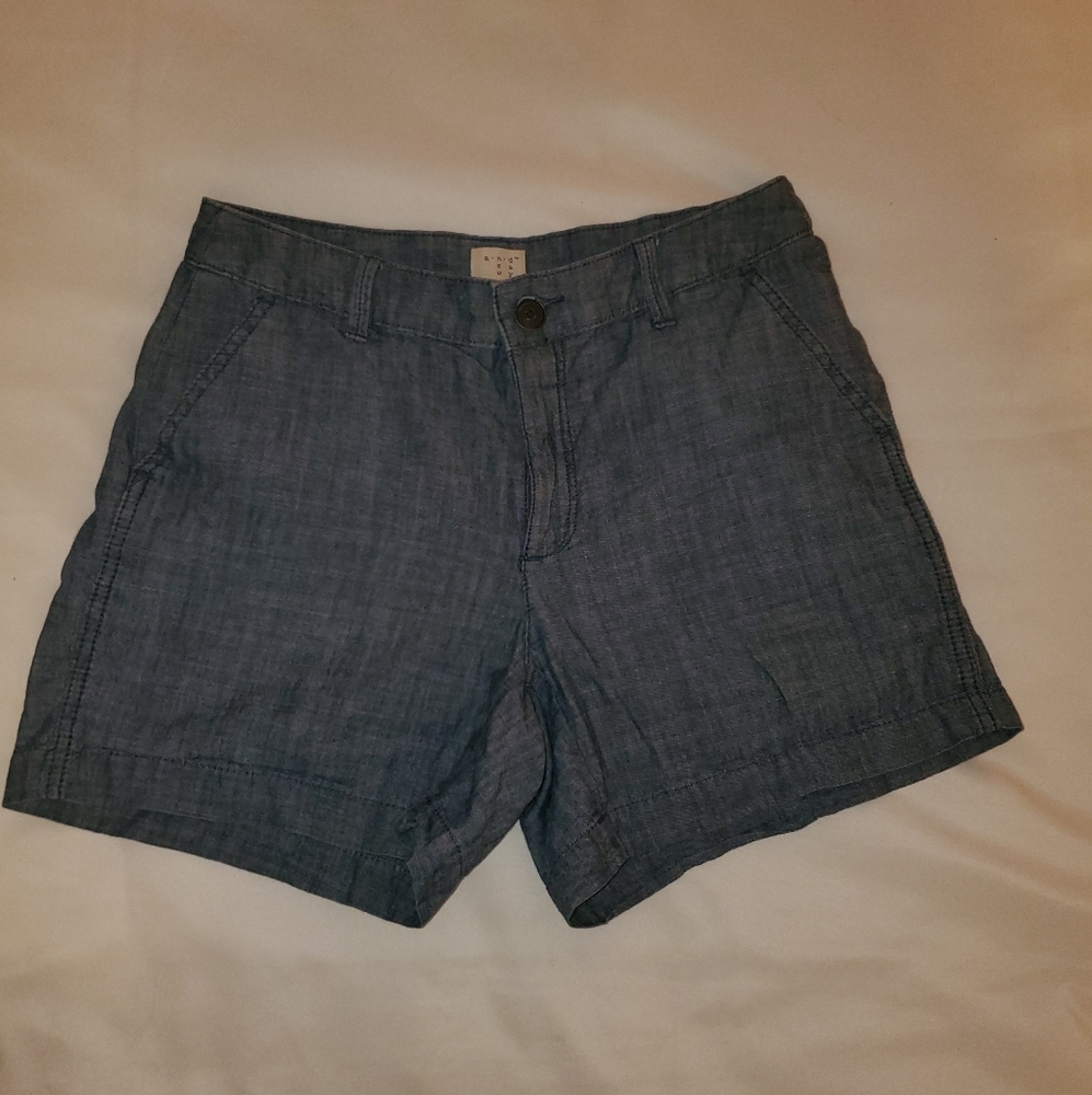 Blue linen shorts